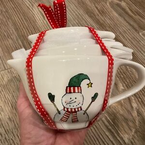 Rae Dunn Measuring Cups Snowman 4pc Set Nesting Christmas Winter